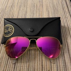Ray-Ban Aviator- Cyclamen Flash Lenses